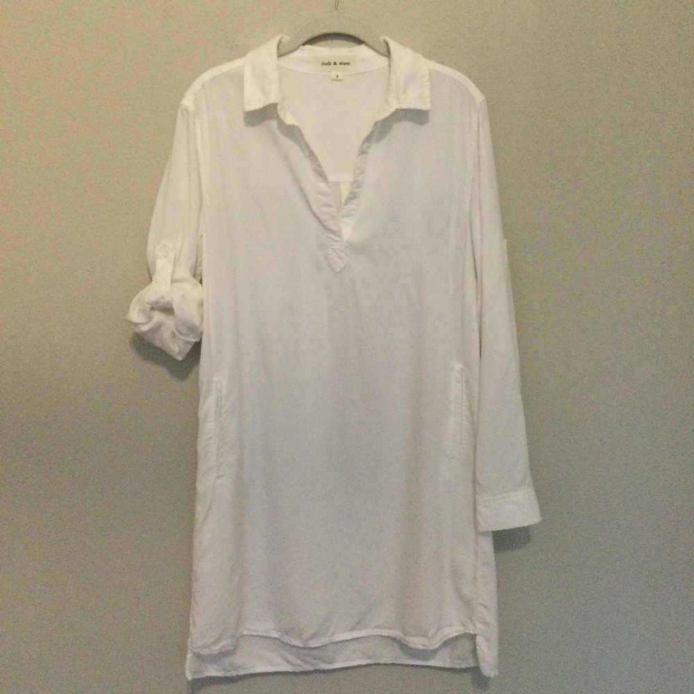 Like new Anthropologie Cloth & Stone A-line shirt dress white S